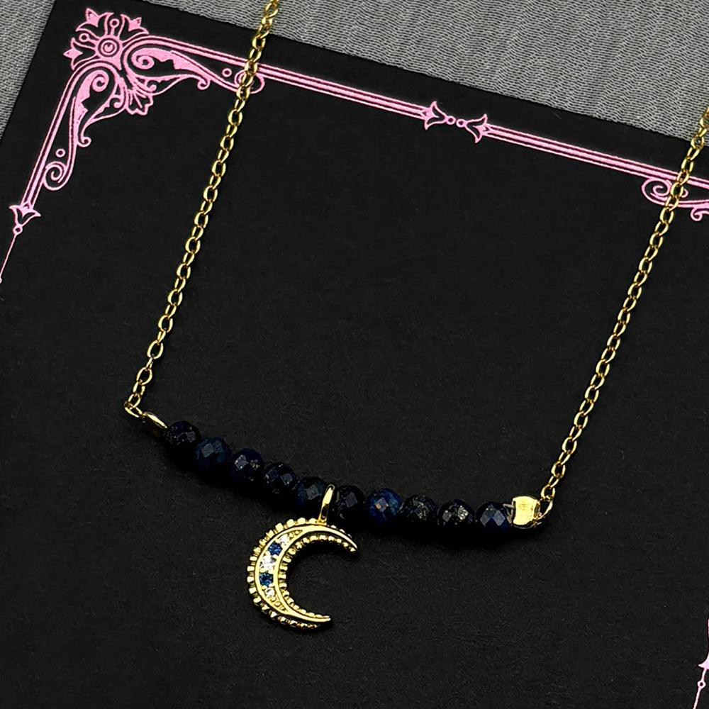 925 Silver Crescent Moon Pendant — Silver