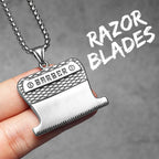 Barber Tools Pendant Necklace — Stainless Steel