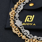 Iced Out Star Cuban Chain Necklace Moon CZ