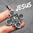 Cross Jesus Pendant Necklace — Stainless Steel
