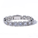 Valentine Day Cluster Tennis Bracelet Hip Hop Jewelry Sparkle 5A CZ Diamond 10/12mm Rock Sugar Tennis Bracelet Gift