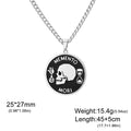 Memento Mori Stoic Pendant Necklace for Men Women Double Sided Engraved Stainless Steel Chain Motivational Stoicism