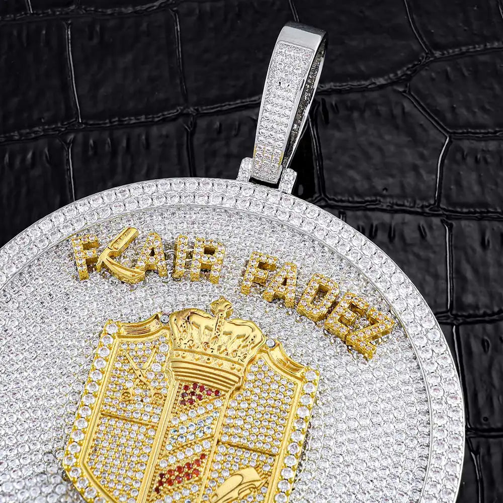 Iced Out Pendant Colorful Enamel Disc