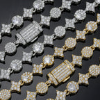 Star Tennis Chain Necklace Iced Out Mixed Cut