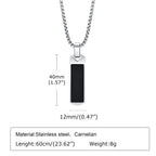 Natural Stone Healing Pendant — Stainless