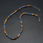 Vintage Bohemian Summer Jewelry Ethnic Style Jewelry Brown Coconut Shell Wood Beads Natural Stone Necklace Men's Jewelry