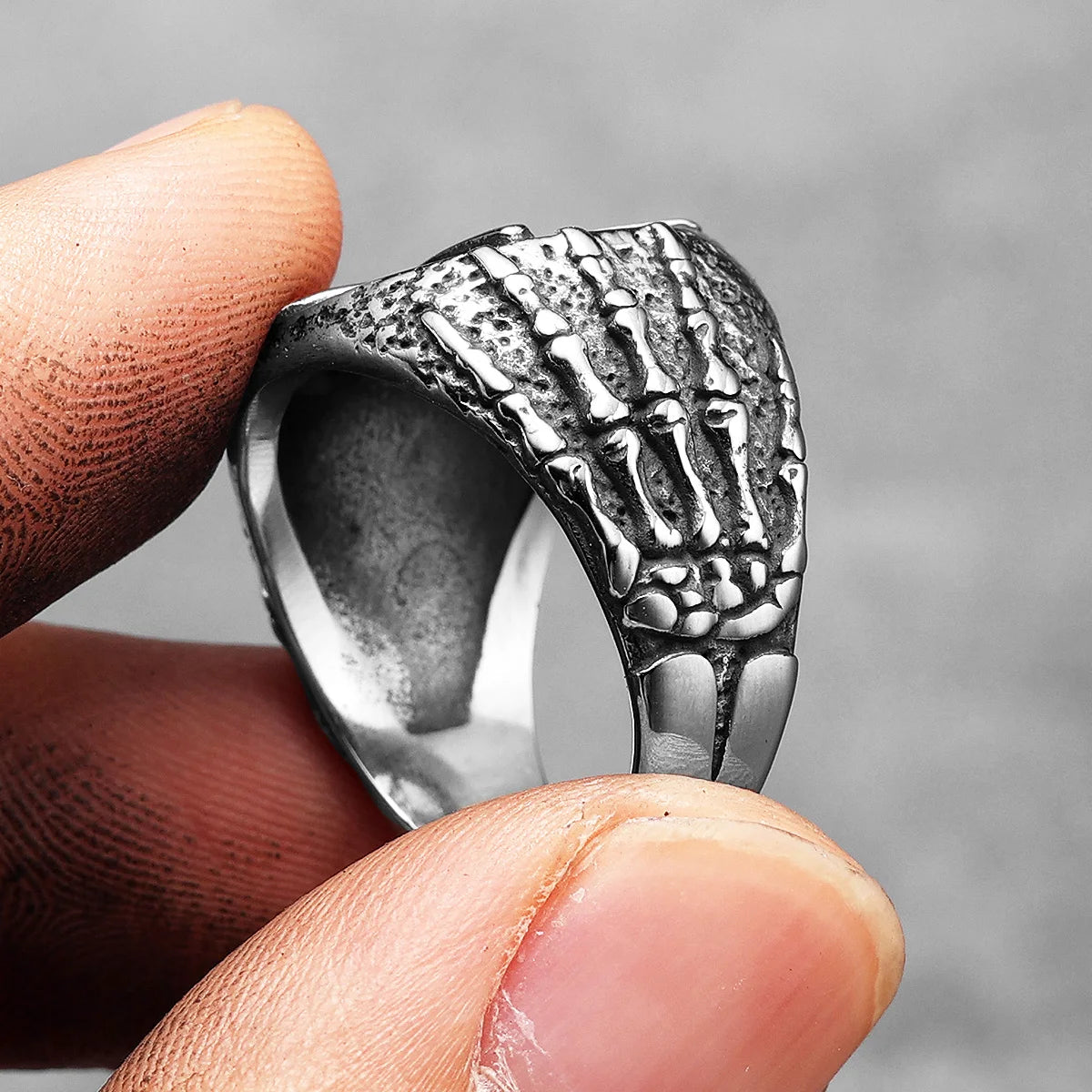 Pentagram Skull Ring — Stainless Steel