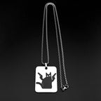 Funny Cat Take Gun Pendant Necklace For Women Men Stainless Steel Silver Color Hiphop Punk Y2K Street Chain Jewelry Accessory