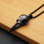 Vintage Nordic Vikings Raven Pendant Necklace Odin Animal Skull Stainless Steel Necklaces For Men Women Fashion Amulet
