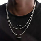 Hip Hop Men Stainless Steel Twist Chain Necklace Handmade Spring Buckle Basic Necklace Simple Jewelry Fashion Women Accessories