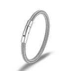 Simple Waterproof 6mm Wire Rope Bracelet For Men Women Stainless Steel Never Fade Handmade Bangles Male Charm Jewelry DIY Gifts