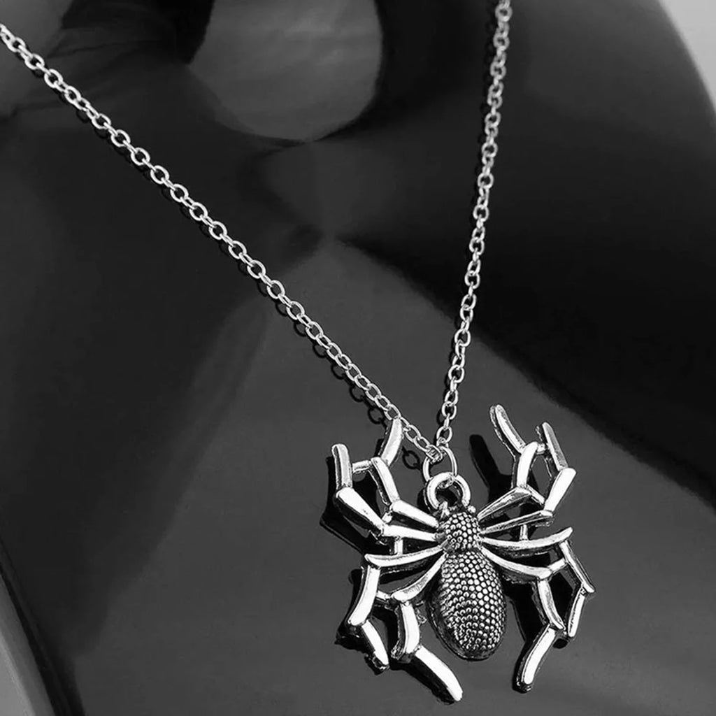 Cute Spider Animal Pendant Necklace for Girls Silver Color Chain Necklace Y2K Style Women Neck Accessories Trendy