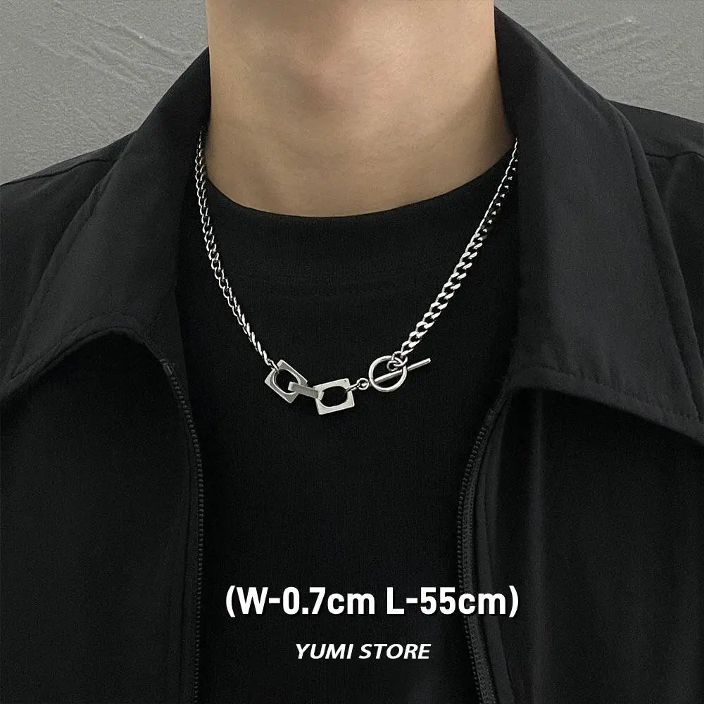Trend Lock Necklace For Man Woman Hip Hop Titanium Steel OT Clavicle Chain Punk Jewelry Charm Unisex Accessories Wholesale