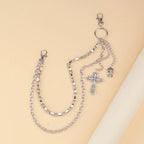 Multi‑Layer Pants Chain With Skull Cross Pendant Unisex Metal Waist Chain Gothic Punk Jeans Hanging Fashion Decor