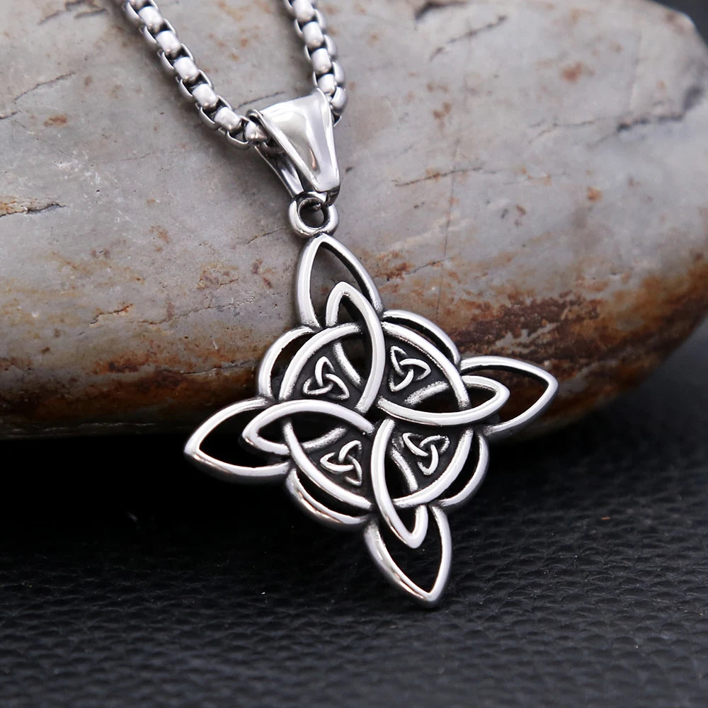 Viking Witch Knot Pendant — Stainless Steel