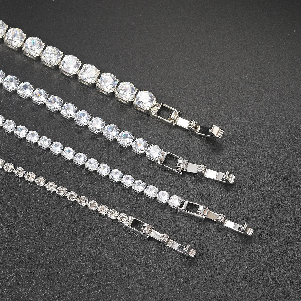 Iced Out Tennis Bracelet Stainless Steel 3/4/5MM