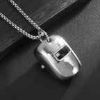 Stainless Steel Welder Mask Helmet Pendant Necklace for Men Women Biker Punk Jewelry