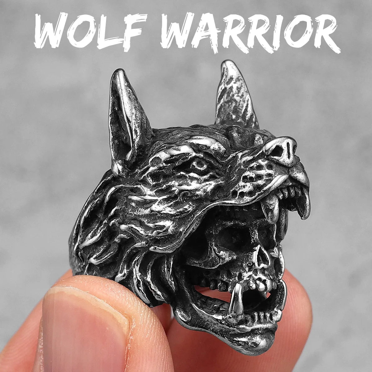 Wolf Skull Ring — Stainless Steel