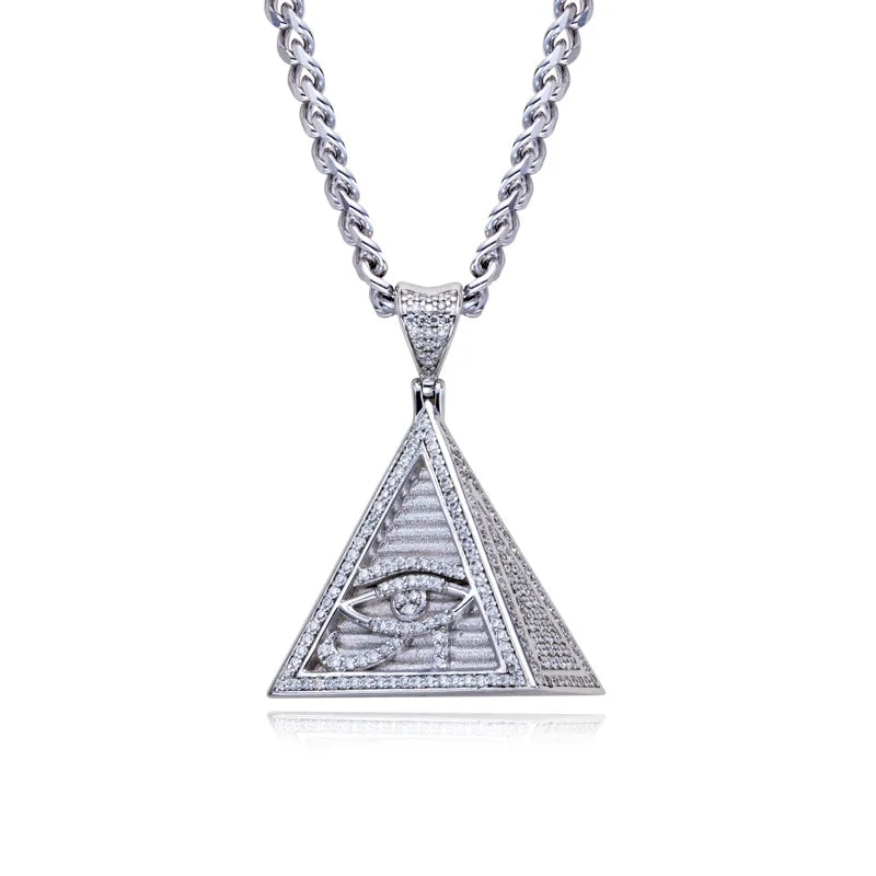 Iced Out Eye of Horus Pendant — 925 Silver