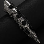 Armour Knuckle Full Finger Double loop Activity Ring For Men Punk Gothic Open Ring Jewelry Anime Cosplay Halloween Accessories