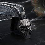 Biker Retro 2024 New Fashion 316L Stainless Steel Punk Rock Skull Mask Pendant Necklace For Man Women Music Brand