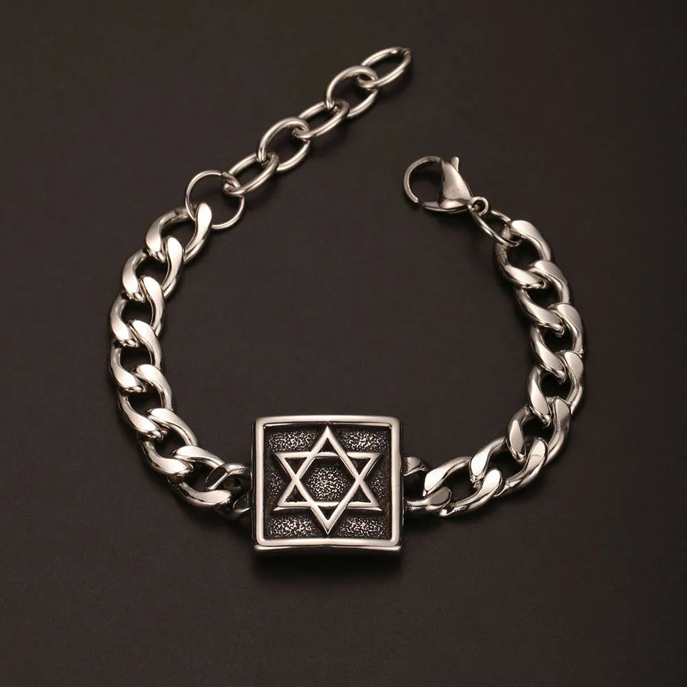 Medieval Norse Viking Rune Wolf Bracelet Man Stainless Steel Valknut Witch Knot Compass Bracelet for Men Scandinavian