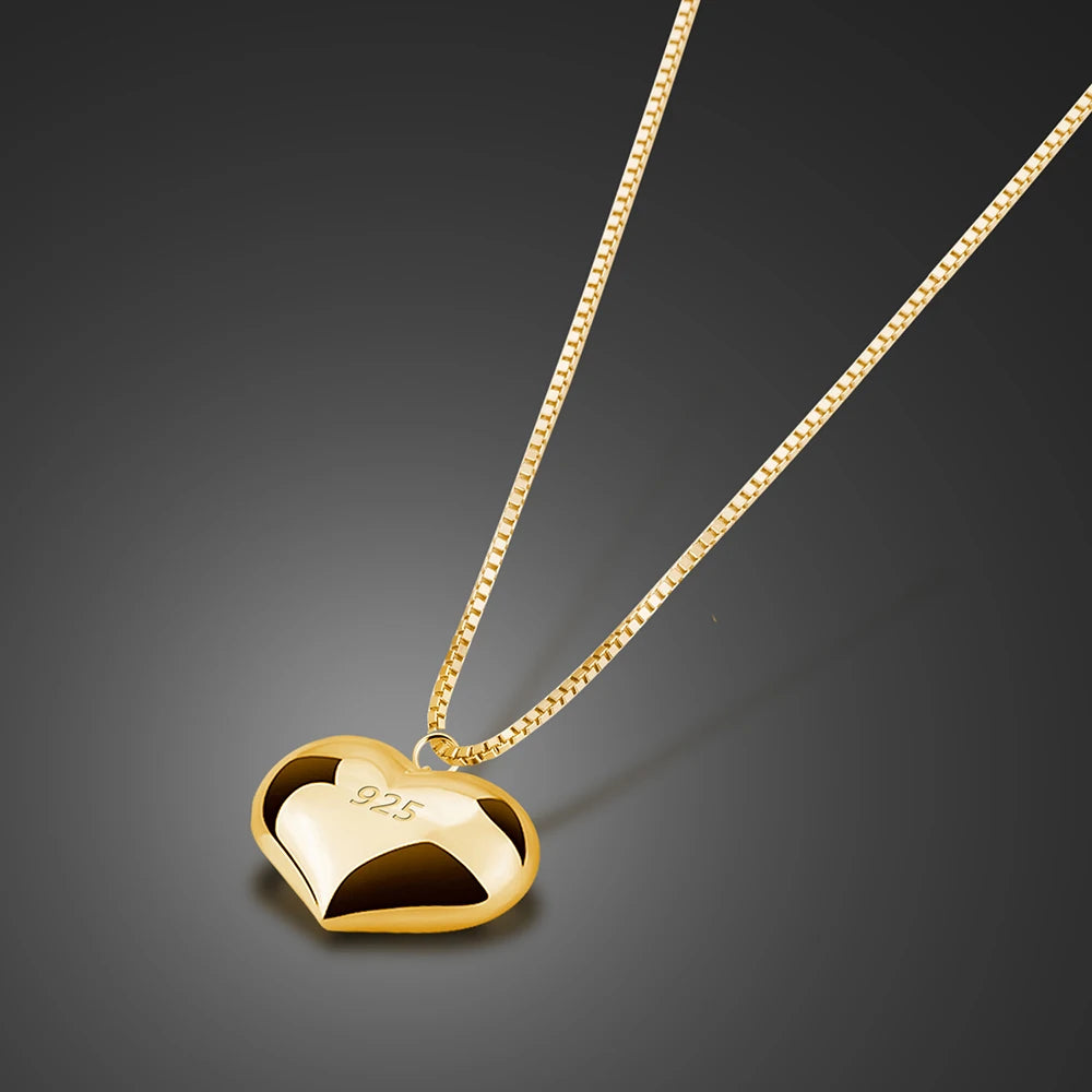 Minimalist 925 Sterling Silver Box Chain Necklace for Women New Ringing Bell Pendant Hot Fashion Collares Choker Accessories
