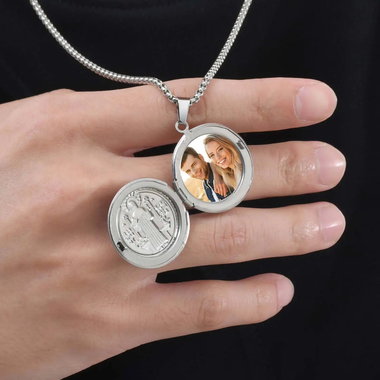 Saint Benedict Box Chain Pendant — SS