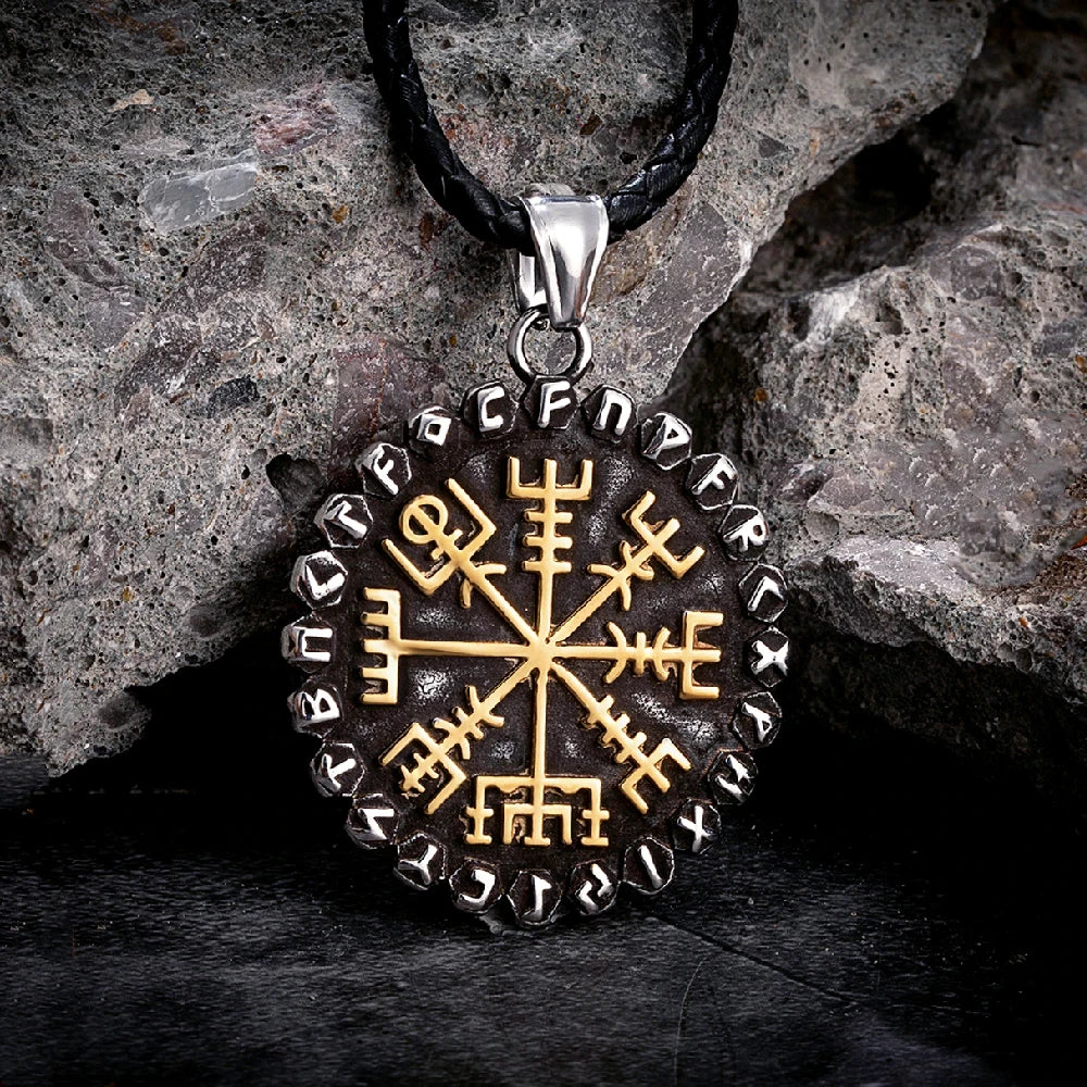 Viking Vegvisir Stainless Steel Pendant Necklace