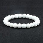 Natural Stone Bracelet Men 6/8/10mm White Black Dull Polish Matte Onyx Agates Shiny Round Beads Yoga Jewelry Bracelets