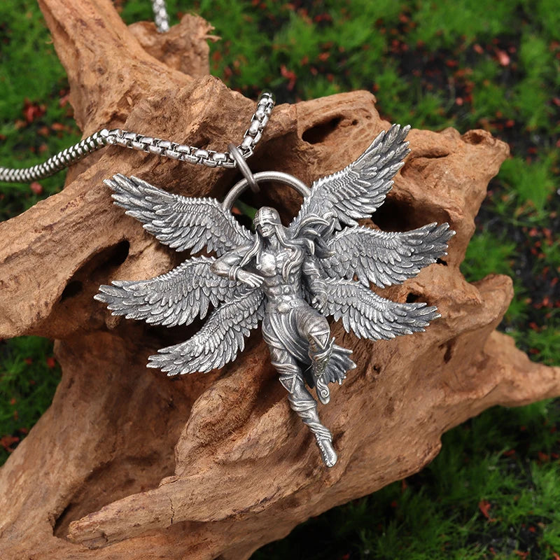 Seraph Warrior Pendant Necklace — Zinc Alloy