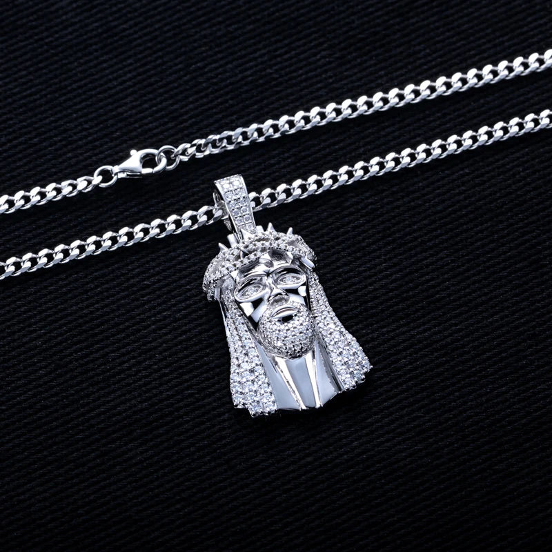 Iced Out Jesus Pendant — 925 Silver