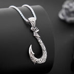 Norse Mythology Moana Fishing Hook Men's Pendant Necklace Retro Legendary Viking Designer Pendants Box Chain Jewelry Party Gift