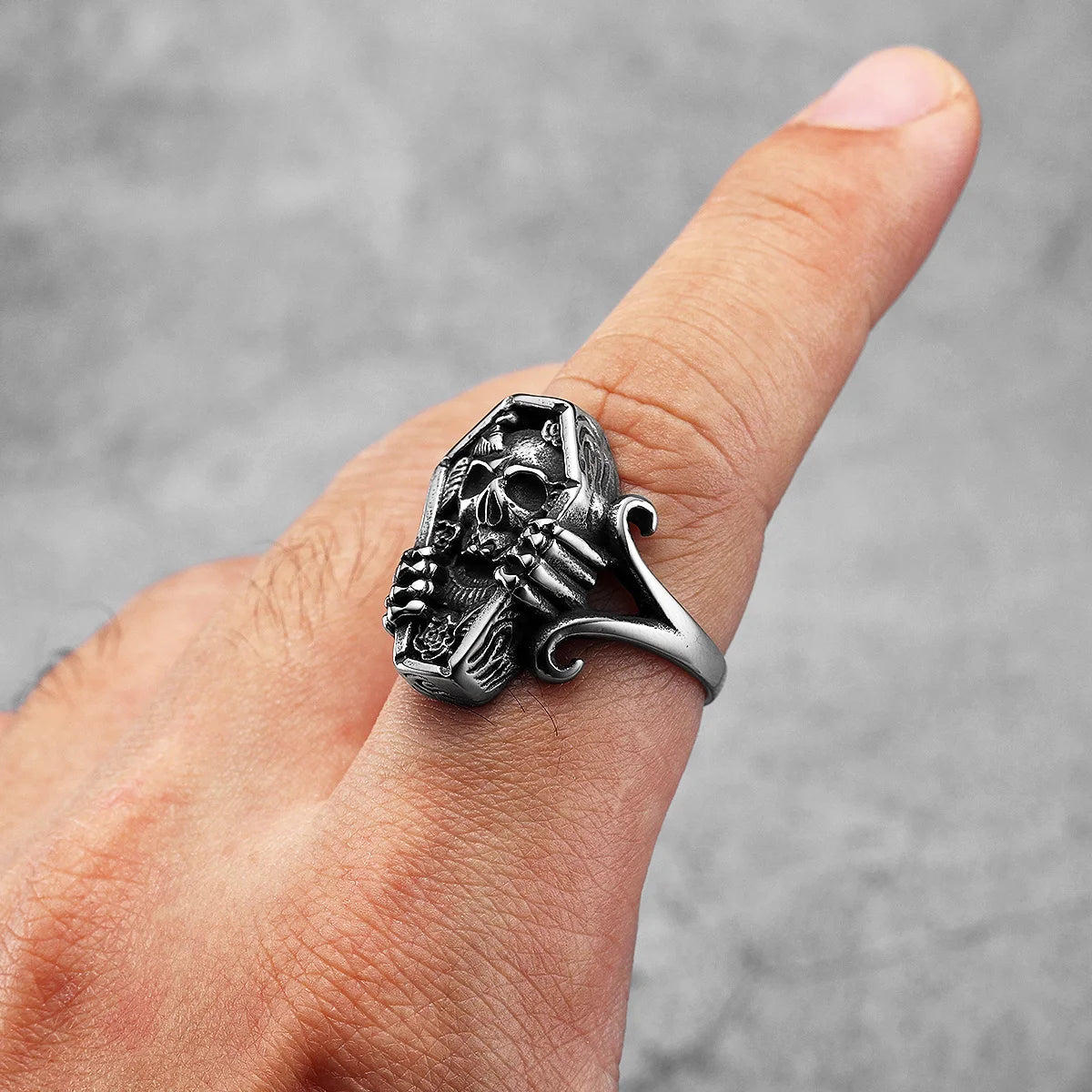 Mummy Skull Ring — Stainless Steel