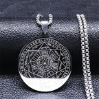 Seven Archangels Amulet Stainless Steel Necklaces Men Seal of Salomon Talisman Christian Protection Jewelry collar