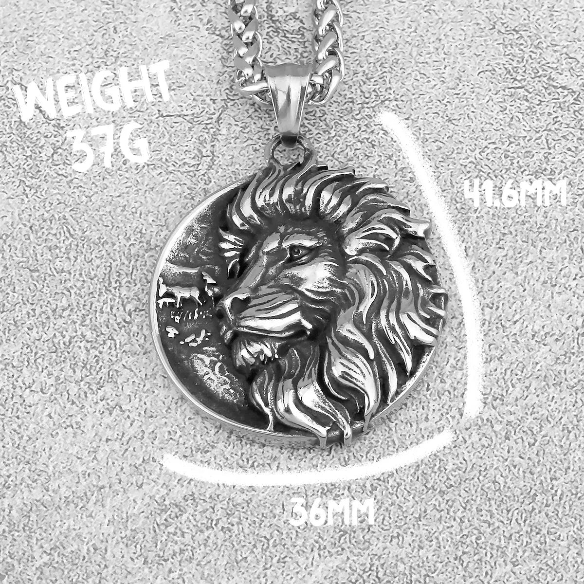 Classic Lion Viking Pendant — Stainless Steel