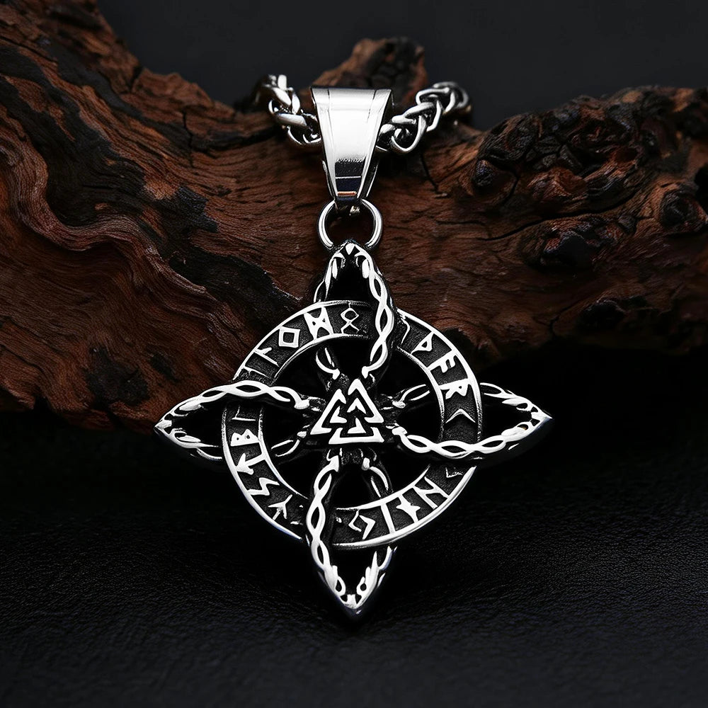 Valknut Steel Pendant Nordic Celtic Knot 316L