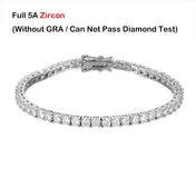 3MM Iced Out Tennis Chain Bracelet — Silver-Tone