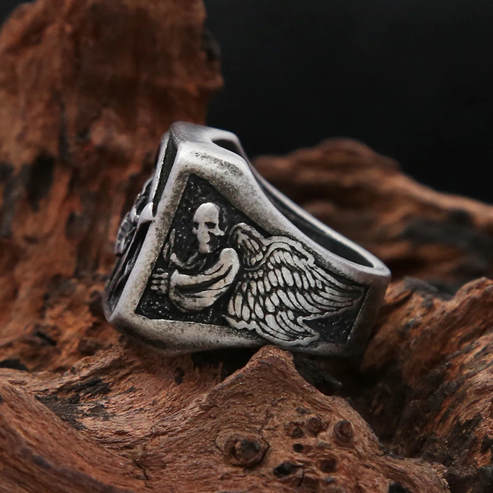 Scythe Death Skull Ring — Stainless Steel