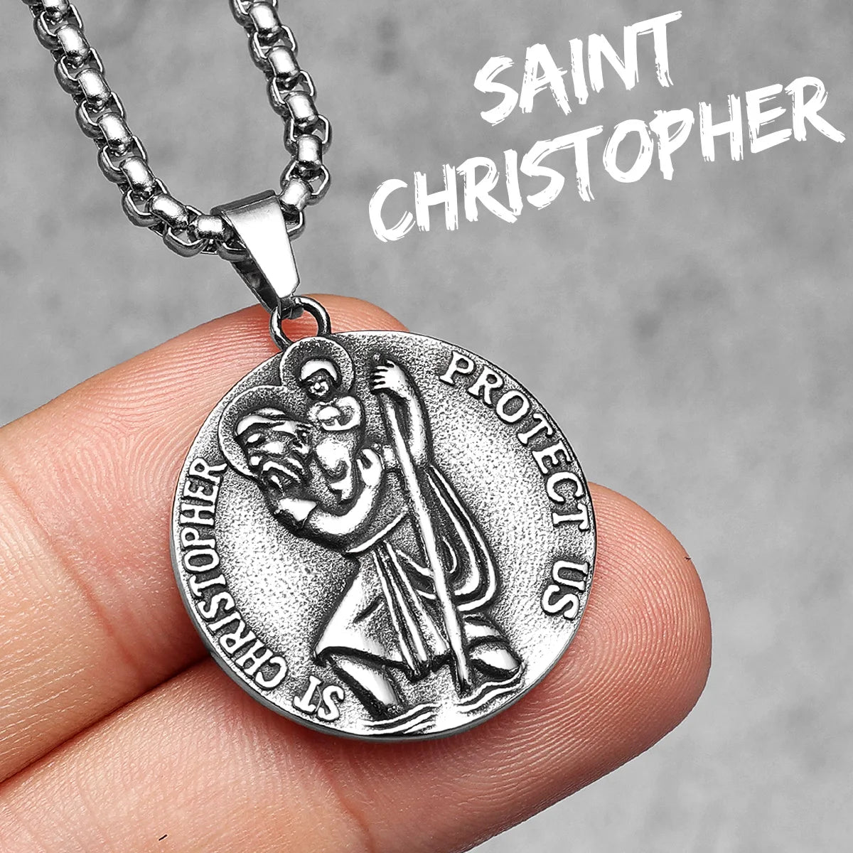 St. Christopher Pendant — Stainless Steel