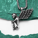 Guardian Angel Wings Pendant — Stainless Steel