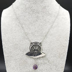 Bat Witchcraft Triple Moon Goddess Necklace Stainless Steel Women Silver Color Moth Necklace Jewerly Collar Mujer N3059S02