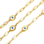 Greatera Three Devil's Eyes Bracelet For Women Men Simple Gold Color Plating Geometry Creative Stainless Steel Charm