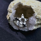 LENNIK "Nyota" Star Ring Adjustable S925 Wrapped Gothic Punk Edgy Jewelry for Men Women Retro Accessories Unisex