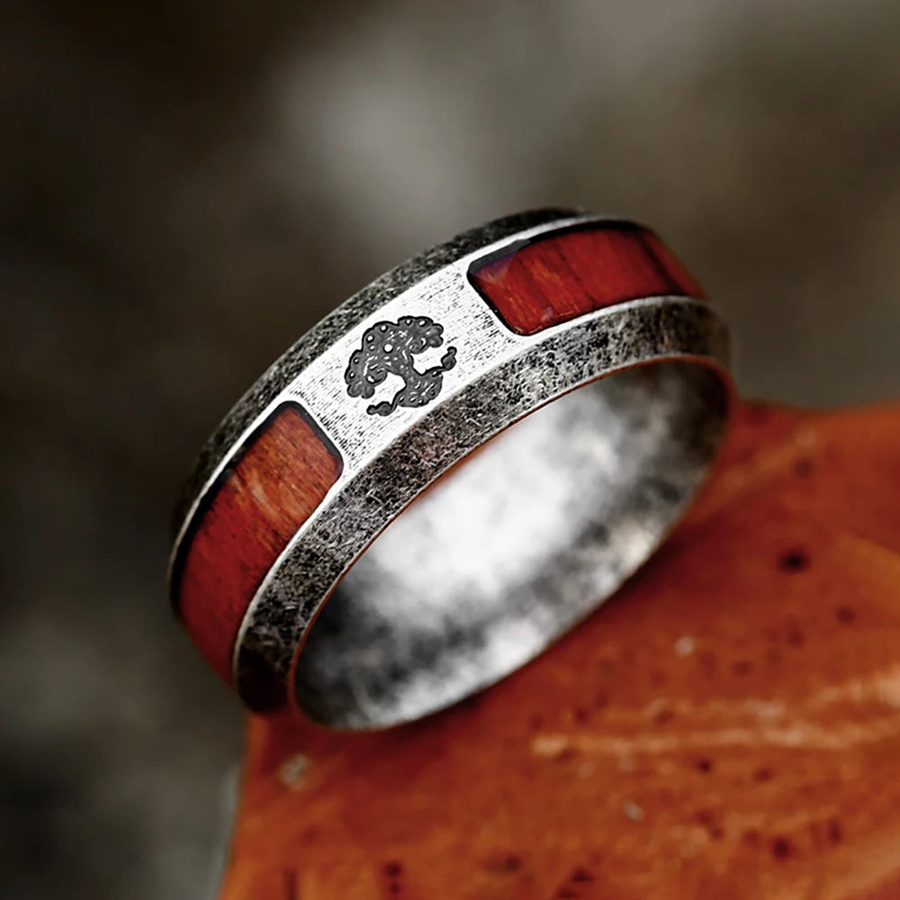 Fashion Punk Stainless Steel Fire Dragon Rings For Men Women Hip Hop Biker Vintage Vikings Animal Ring Amulet Jewelry