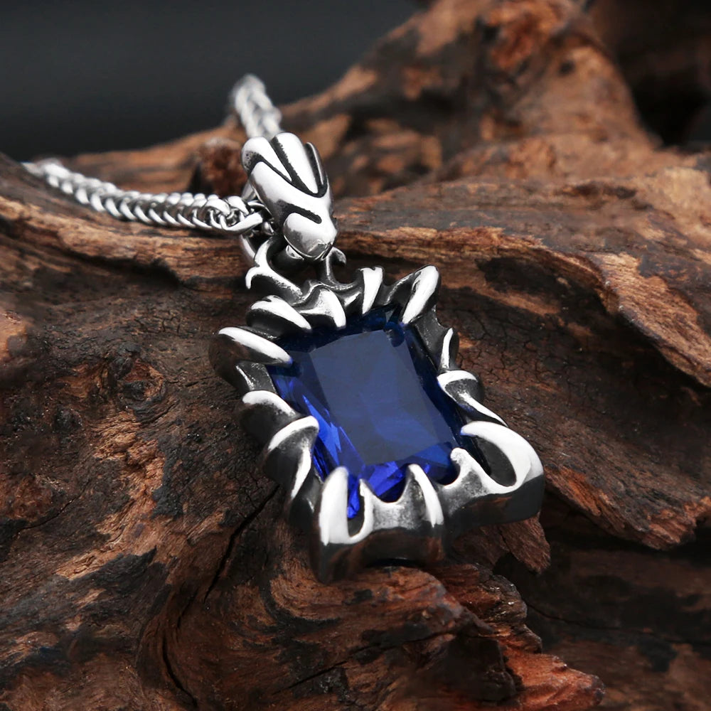 Stone Stainless Steel Pendant Necklace