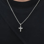 Cross Box Chain Pendant Necklace — Stainless Steel