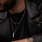Vertical Bar Rope Cuban Chain Pendant — SS