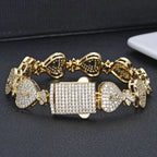 Iced Out Cuban Money Bag Bracelet Stainless Steel