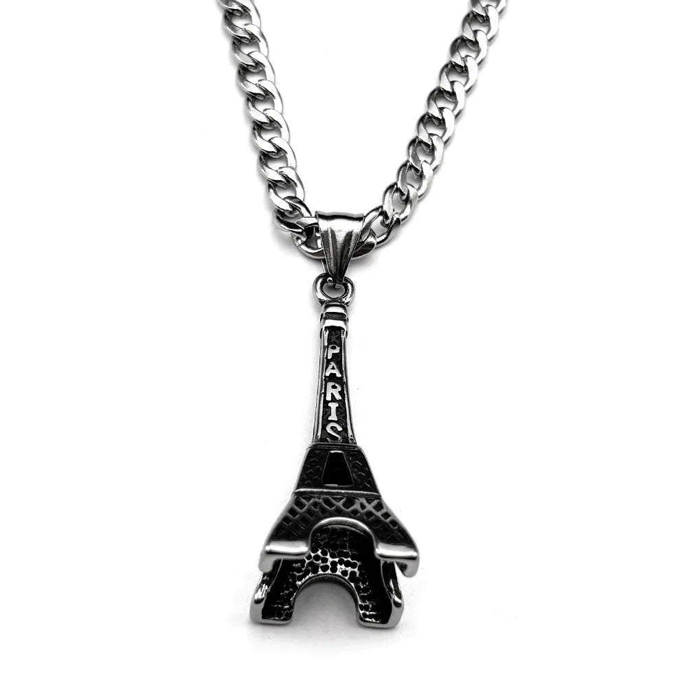 Steel Pendant 316L Paris Eiffel Tower Street